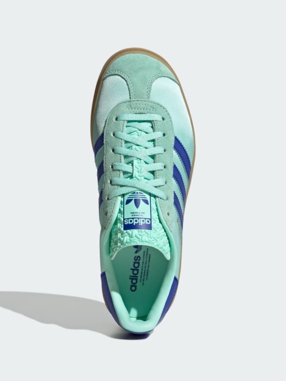 NWOT adidas GAZELLE BOLD SHOES
In Clear Mint/Lucid Blue/Gold Metallic
Size 9.5 - Picture 6 of 13